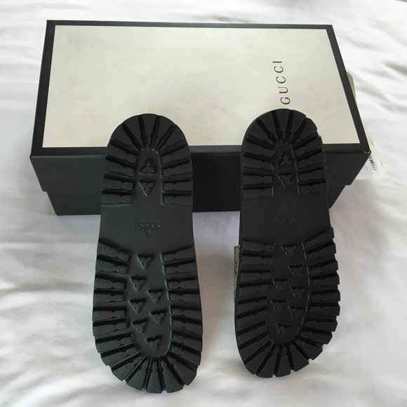 Gucci men's sandals Slides Wolf Size 9 Tiger G31 - Picture 10 of 11